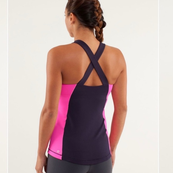 Lululemon Athletica Spin it to Win it tank top - pink & purple, size: 8 - Picture 2 of 8